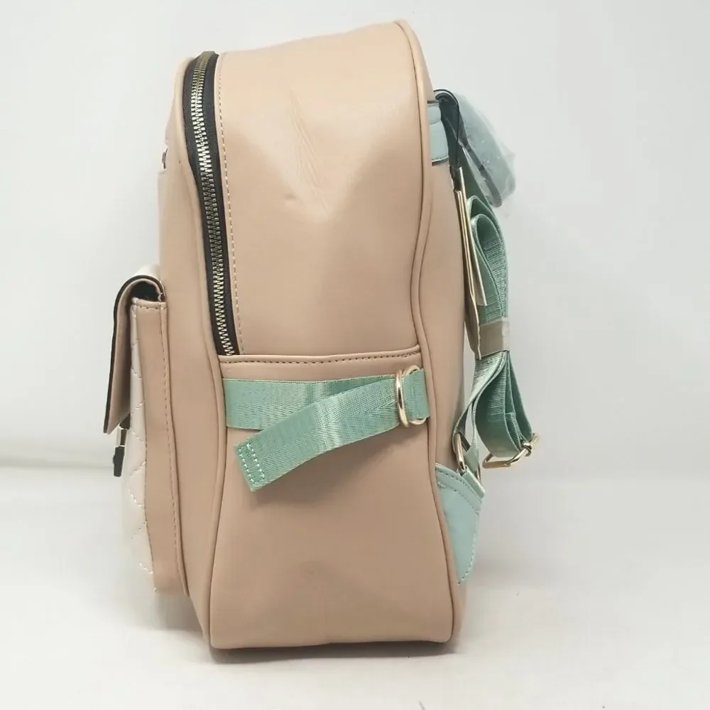 Blush pink  cream and mint green Backpack purse